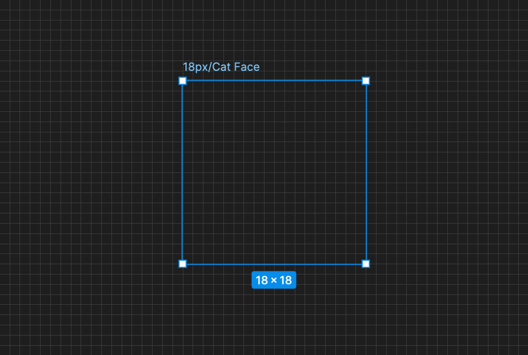 A screenshot of an empty square frame in Figma